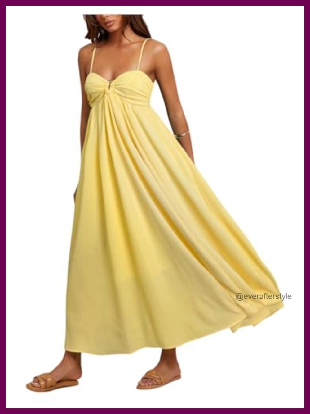Women's Summer Maxi Dress Flowy Sundress Beach Vacation Spaghetti Strap